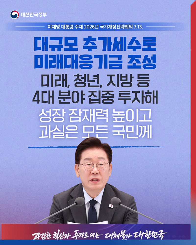 대규모 추가세수로 미래대응기금 조성 하단내용 참조