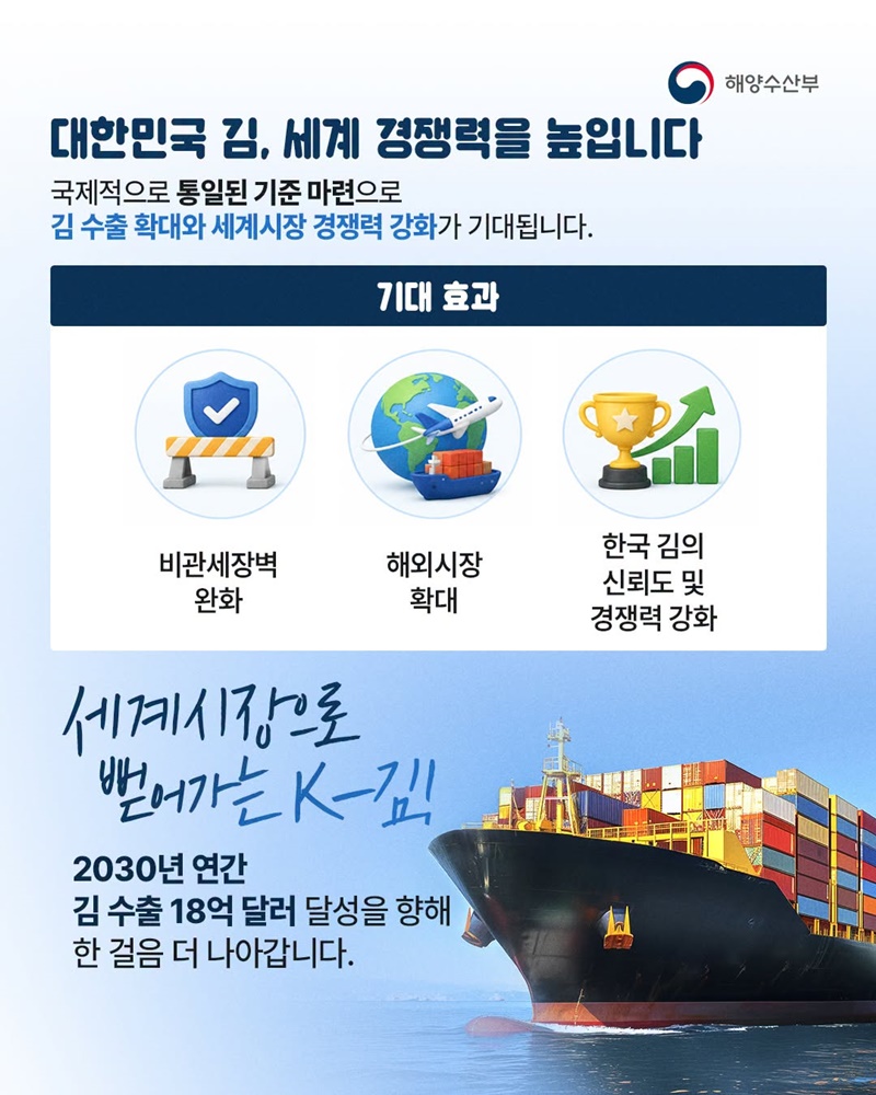 세계 김 시장의 기준, K-김이 세웁니다