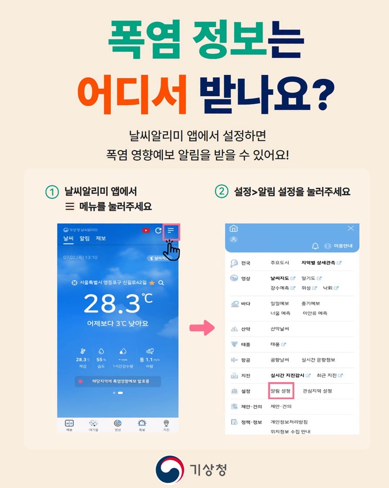 폭염정보 받고, 안부전화 드리세요