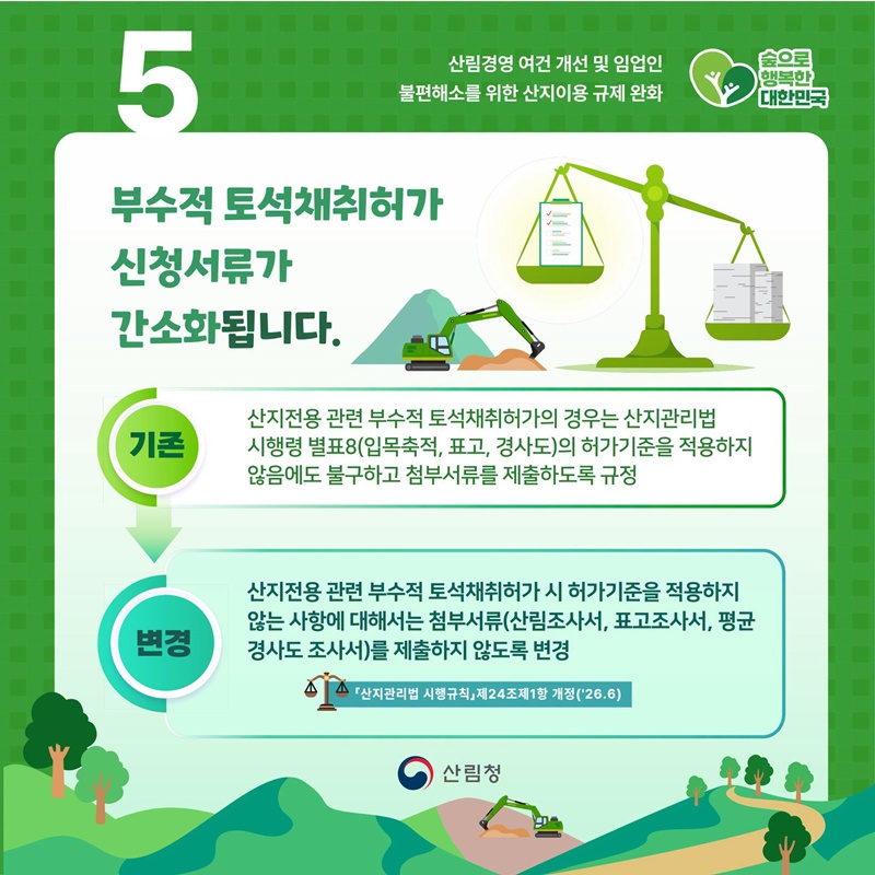 산지이용 규제가 완화됩니다