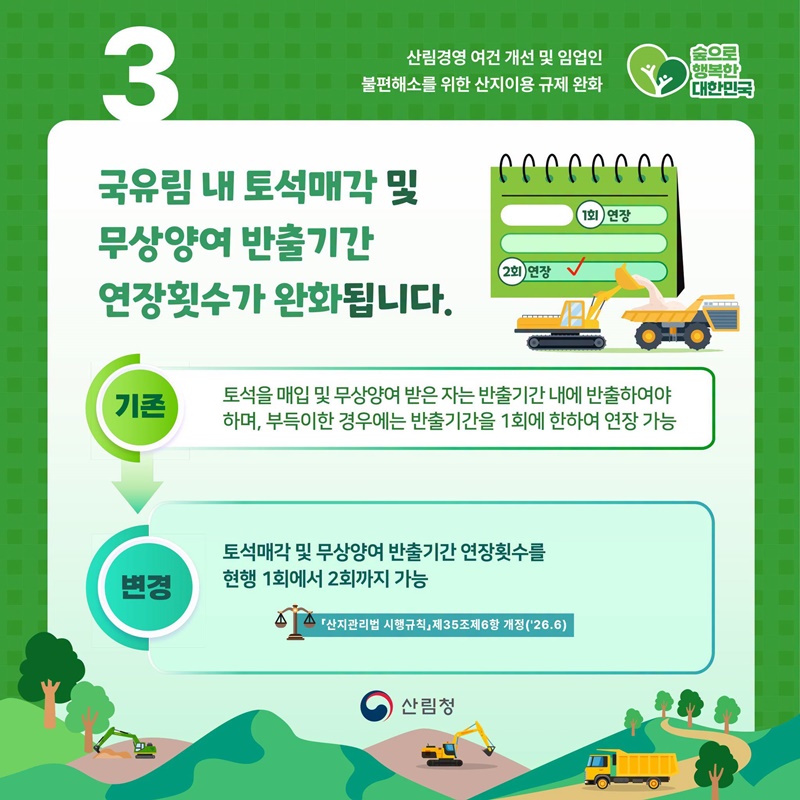 산지이용 규제가 완화됩니다