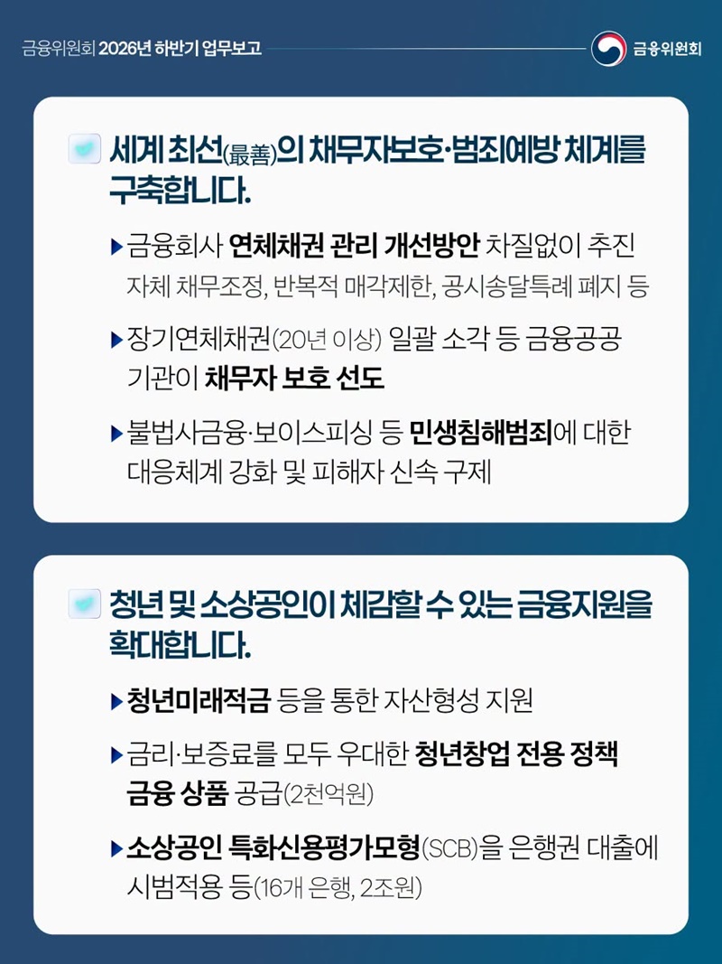 금융위원회 2026년 하반기 업무보고