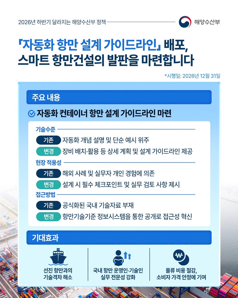 2026년 하반기 달라지는 해양수산부 정책