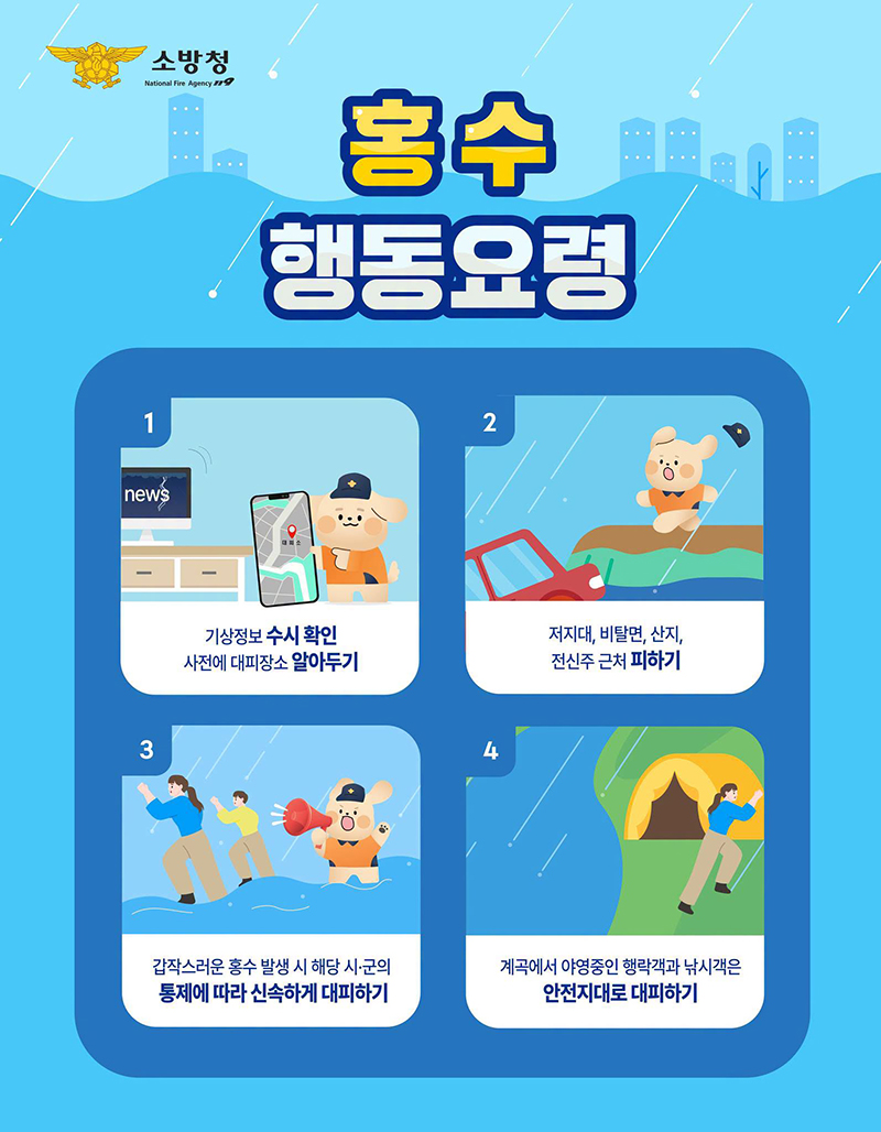 홍수 행동요령 하단내용 참조