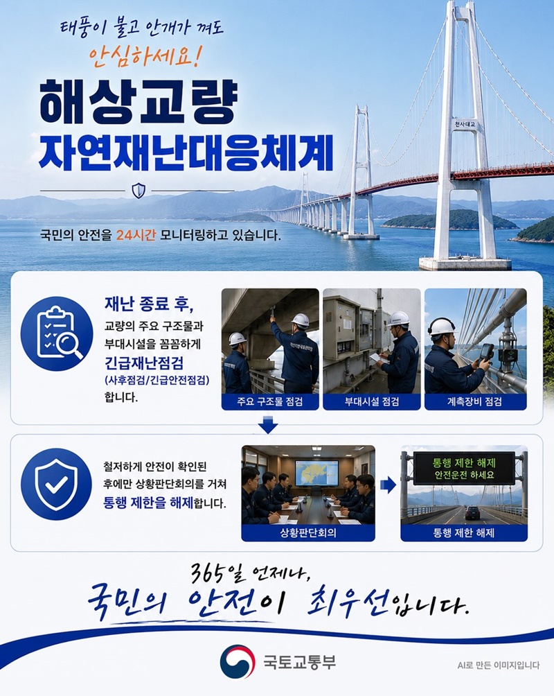 태풍이 불고 안개가 껴도 안심하세요!