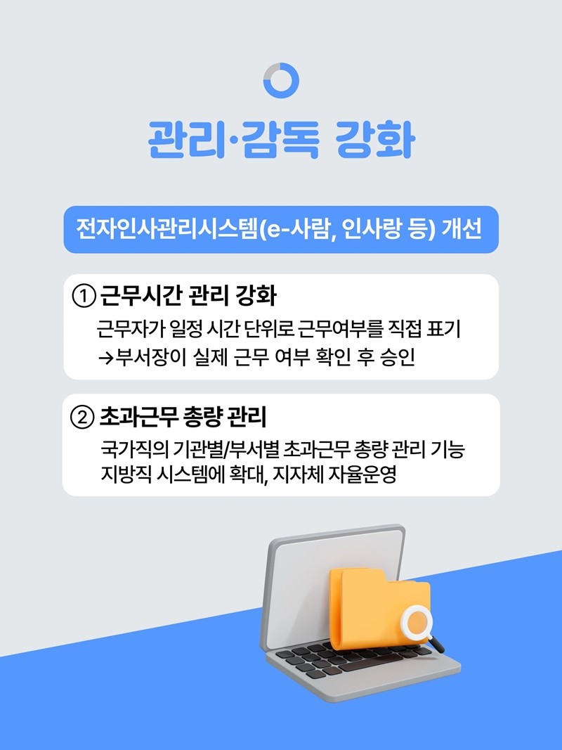 일한 만큼 보상, 관리·감독은 철저하게