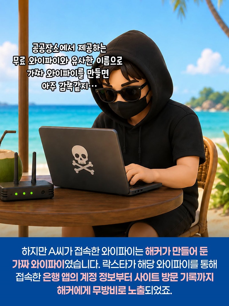 해외 여행지 Free Wi-Fi로 은행 송금 주의!