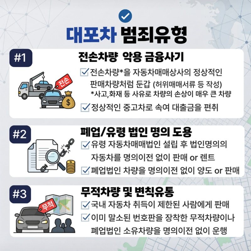불법 운행 자동차(대포차) 집중 수사 결과