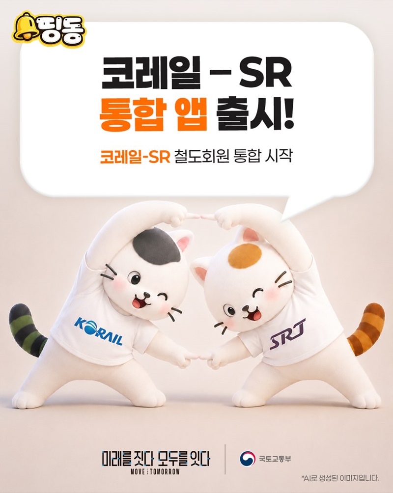 코레일 - SR 통합 앱 출시!