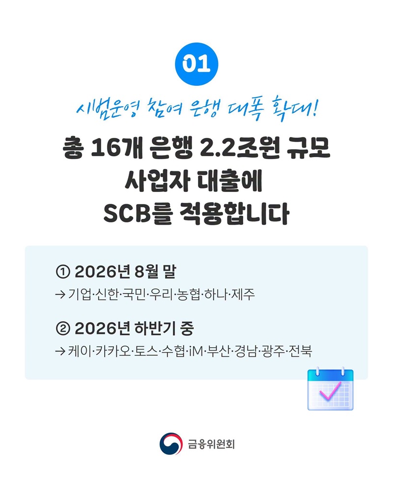 소상공인 특화 신용평가 더 많은 은행이 참여합니다!