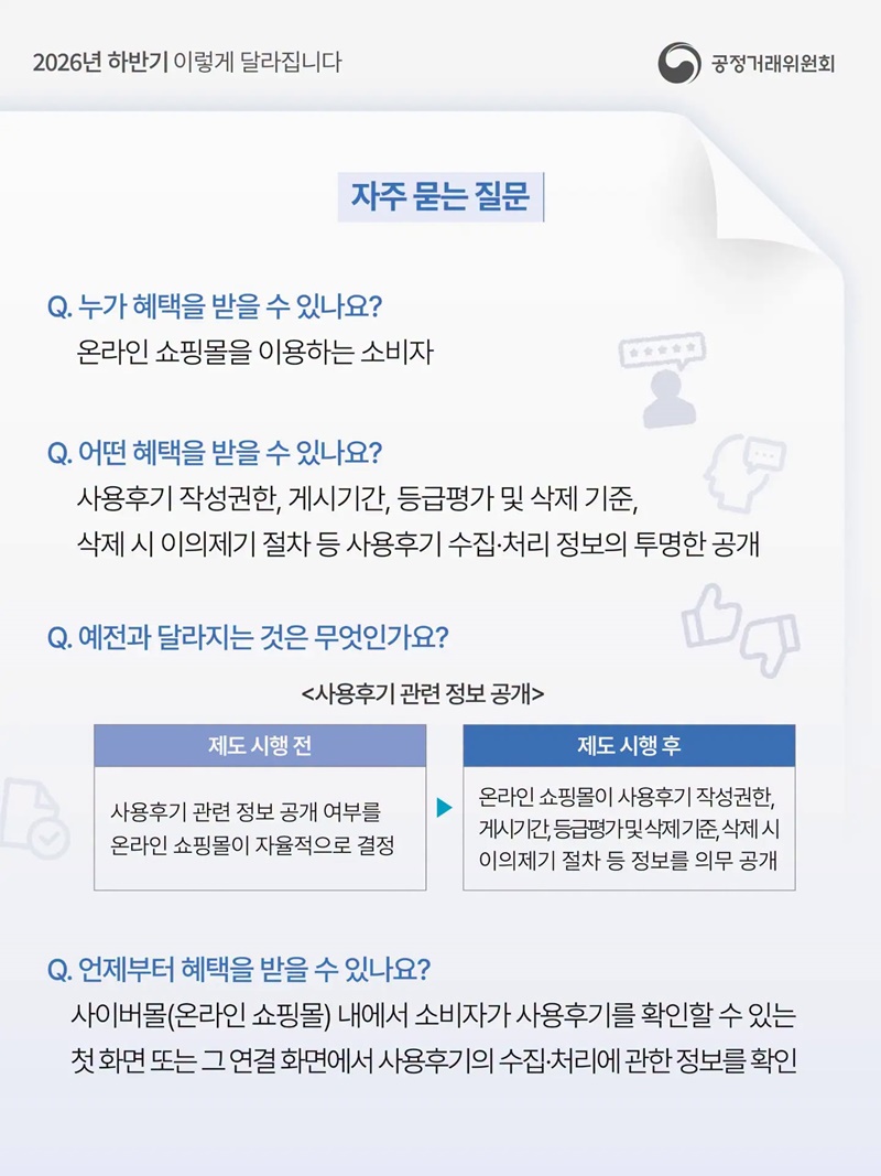 온라인 플랫폼의 사용후기 수집·처리 정보공개
