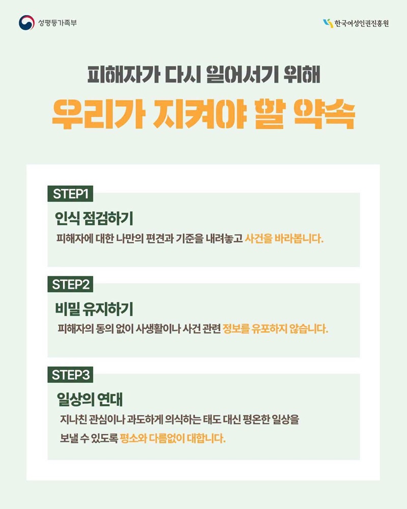 소문과 편견이라는 장벽, 여성폭력 2차 피해 바로 알기