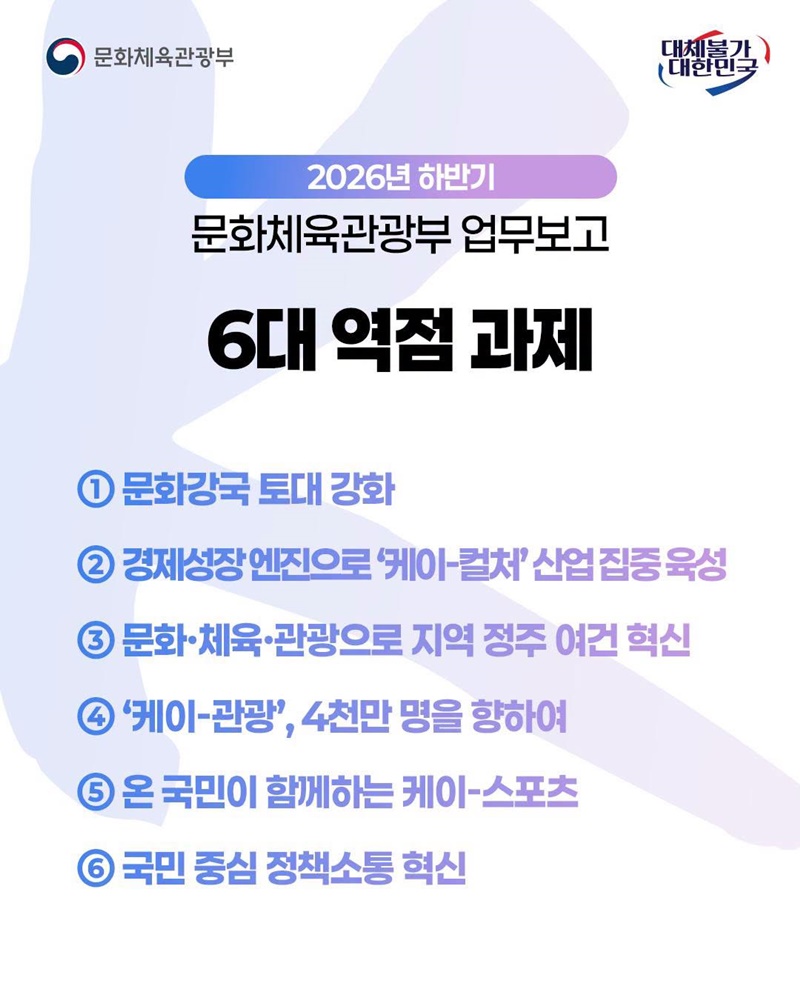 지역을 살리고 세계로 넘실 대는 케이-문화·체육·관광