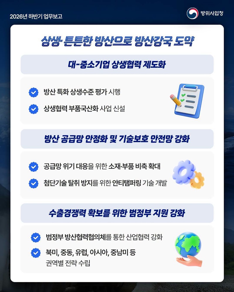 2026년 하반기 방위사업청 업무 계획 보고