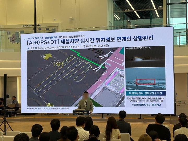 한국공항공사 'AX 기반 재난대응 시스템' 발표 현장 (본인촬영)
