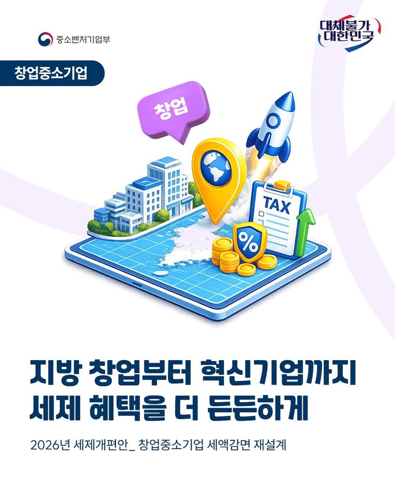지방 창업부터 혁신기업까지 세제 혜택을 더 든든하게