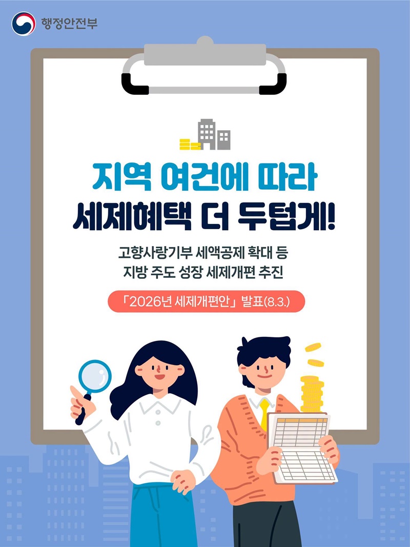 지역 여건에 따라 세제혜택 더 두텁게!