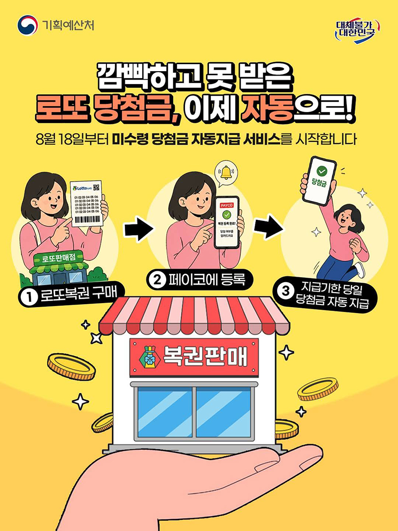 깜빡하고 못 받은 로또 당첨금, 이제 자동으로!