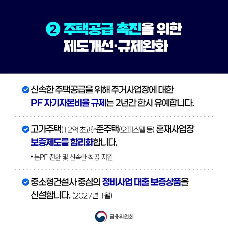 주택공급 촉진을 위한 금융지원 확대