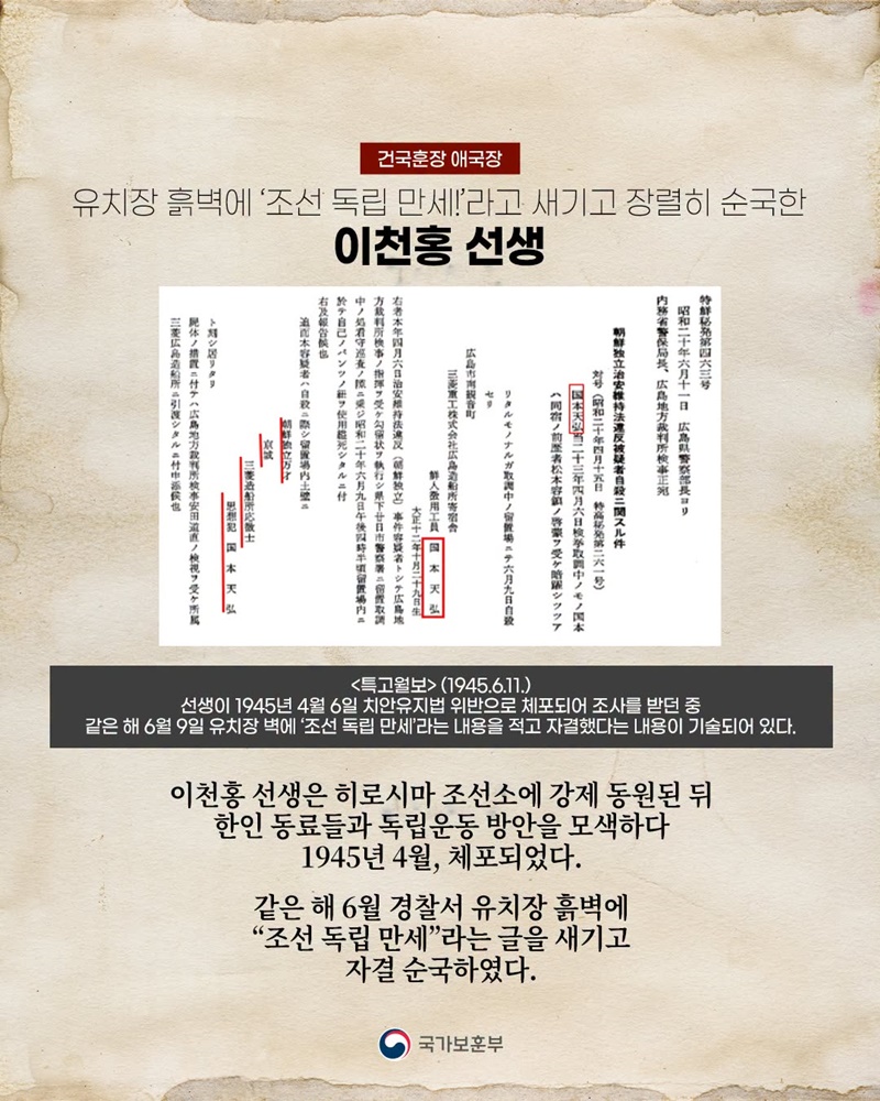 제81주년 광복절 계기 독립유공자 283명 포상