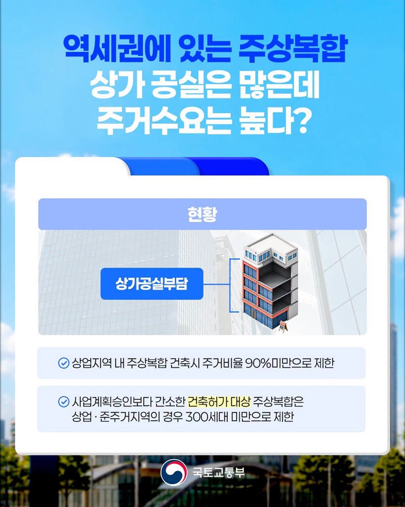 도심 속 주택공급 활성화를 위해 주상복합 기준완화