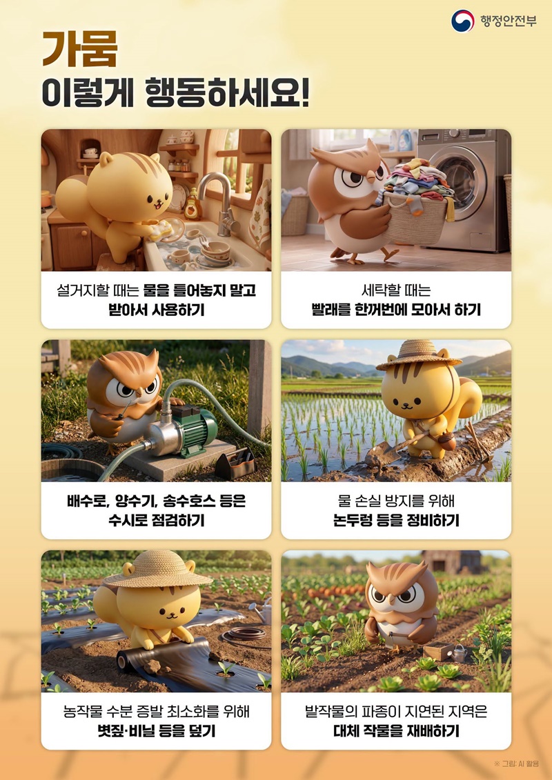 가뭄 이렇게 행동하세요! 하단내용 참조