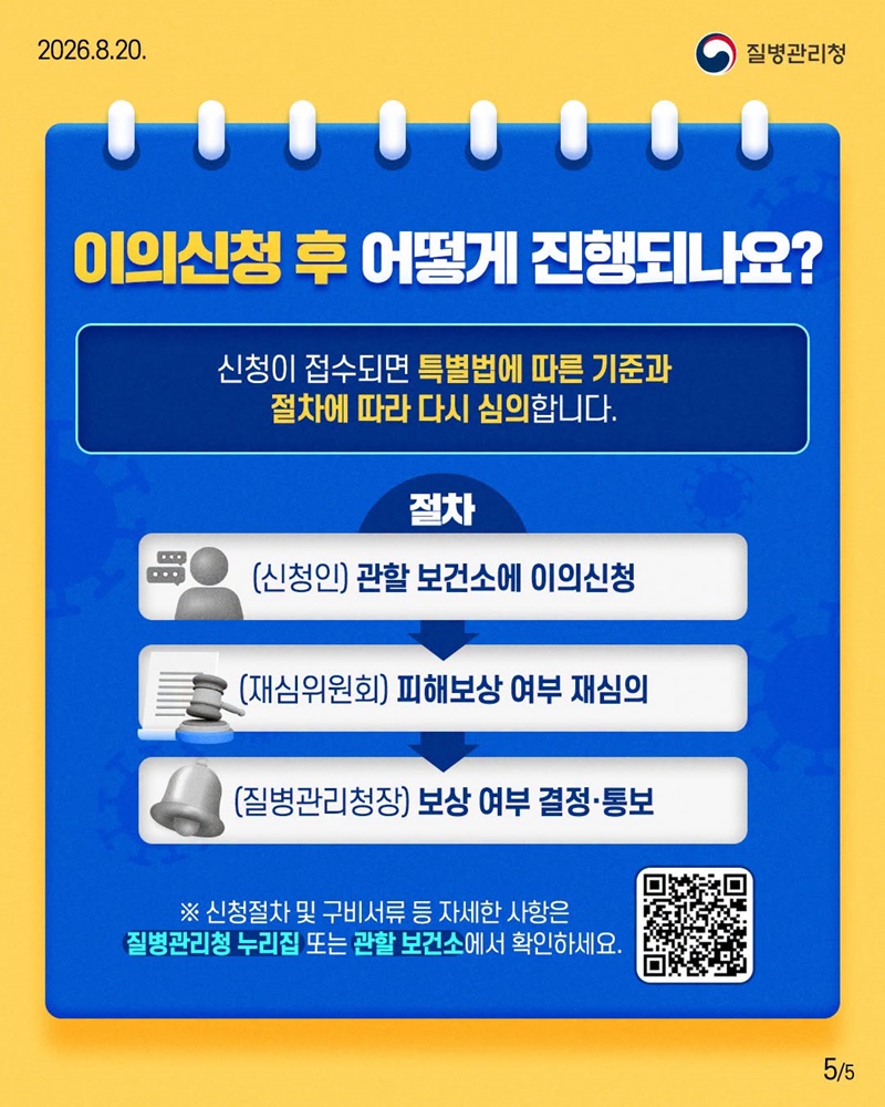 코로나19 예방접종 피해보상 특례 이의신청, 10월 23일 마감