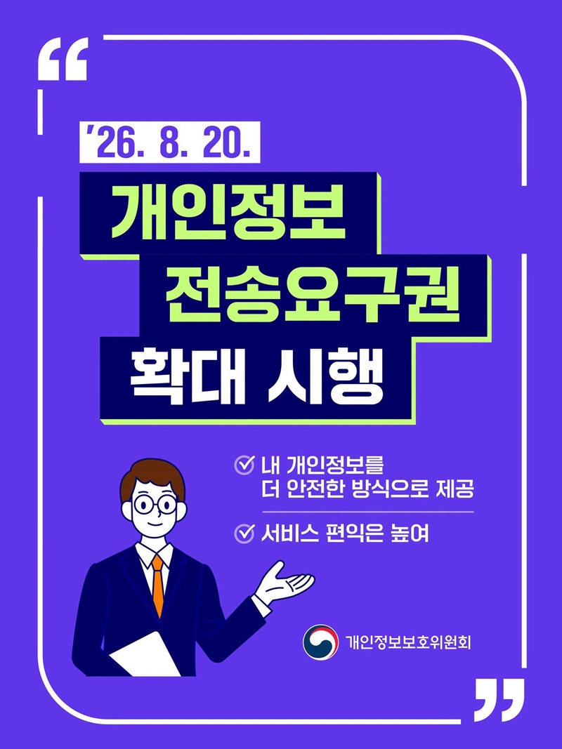 개인정보 전송요구권 확대 시행