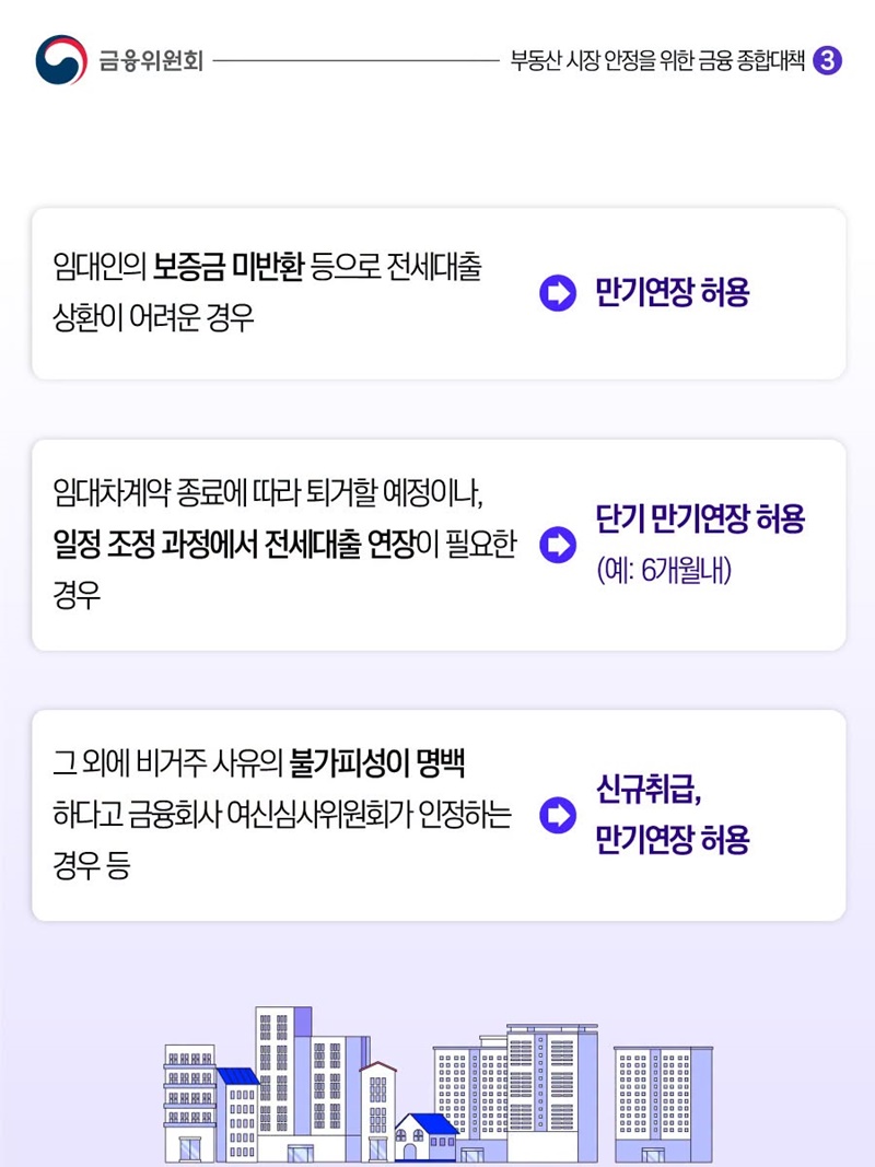 투기적 목적의 비거주 1주택자, 전세대출 신규취급·만기연장 제한
