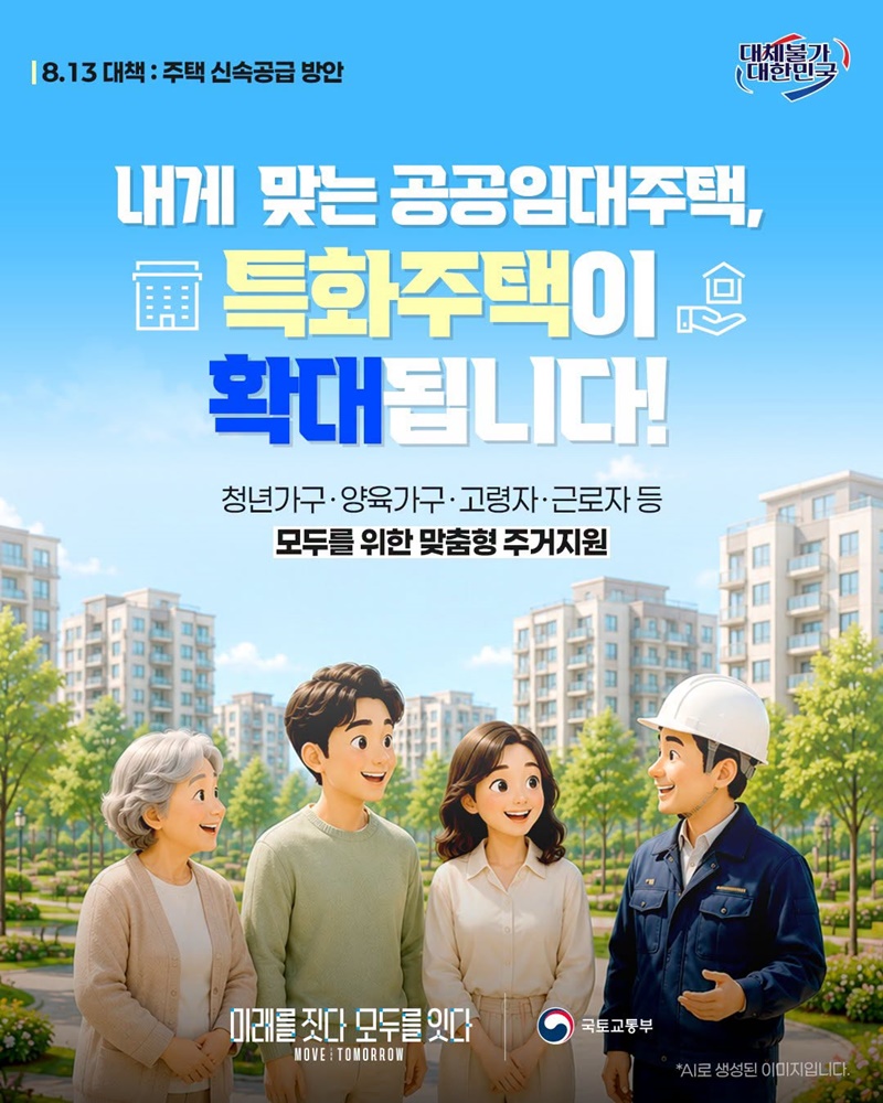 내게 맞는 공공임대주택, 특화주택이 확대됩니다!