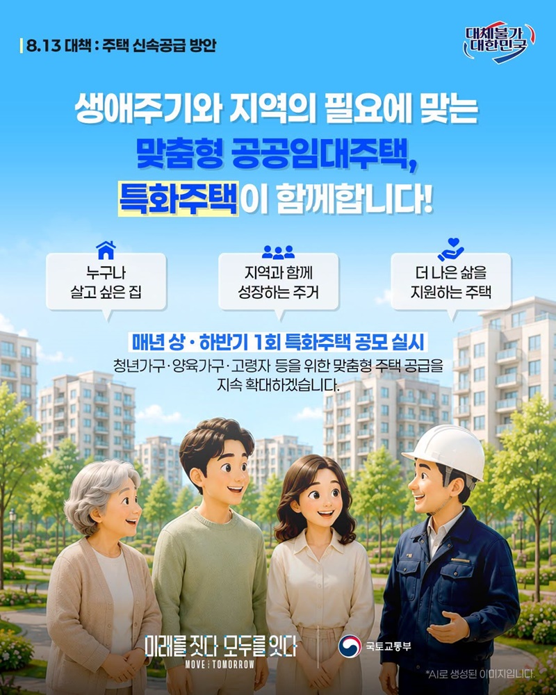 내게 맞는 공공임대주택, 특화주택이 확대됩니다!
