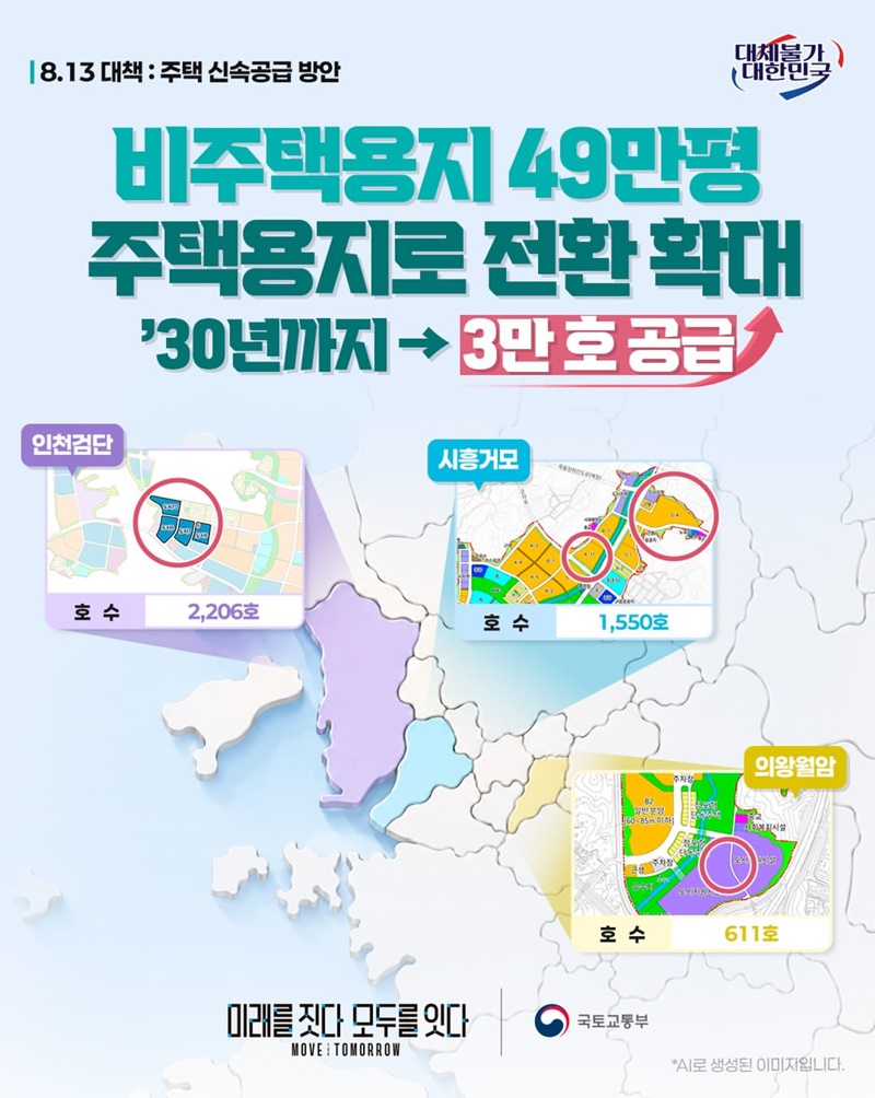 비주택용지 49만평 주택용지로 전환 확대