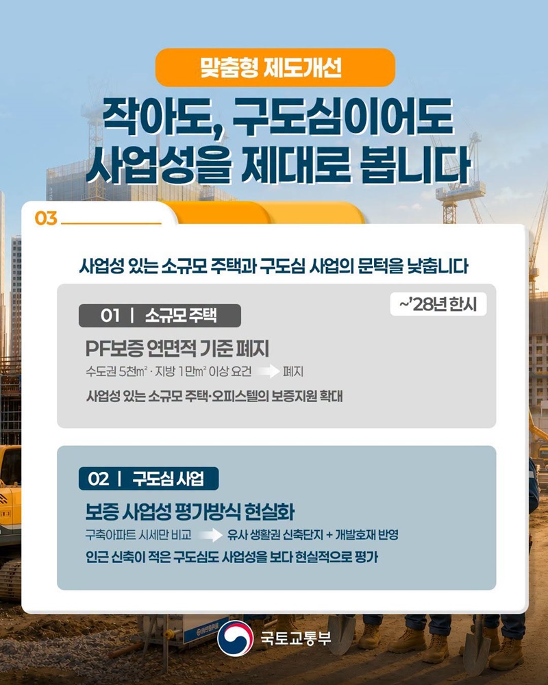 본PF 대출 지원 확대로 주택 건설 사업 다시 뛴다