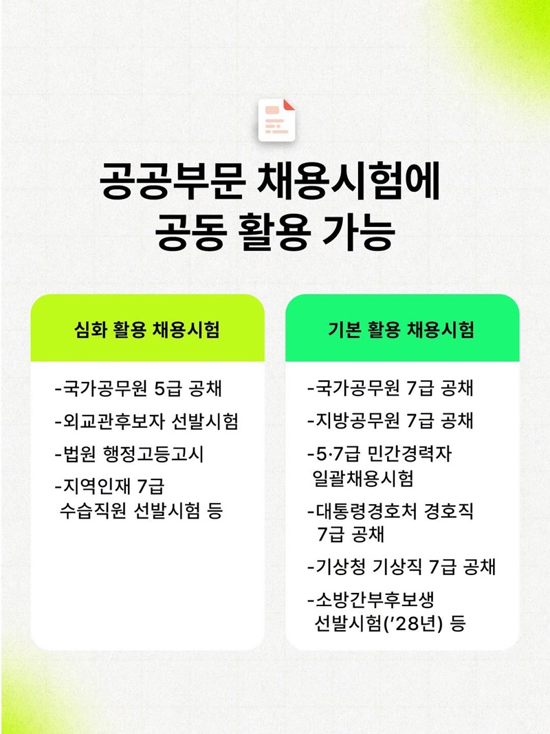 2027년 공직적격성평가 PSAT, 심화·기본 연 2회 시행