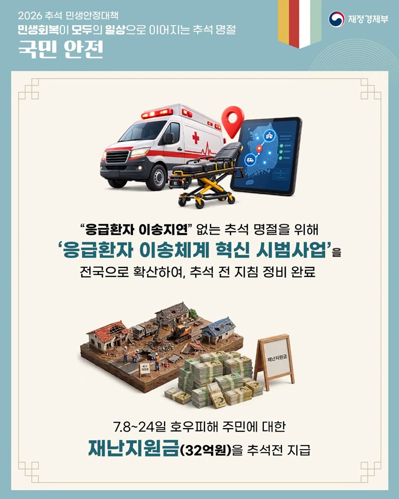 민생회복이 모두의 일상으로 이어지는 추석 명절