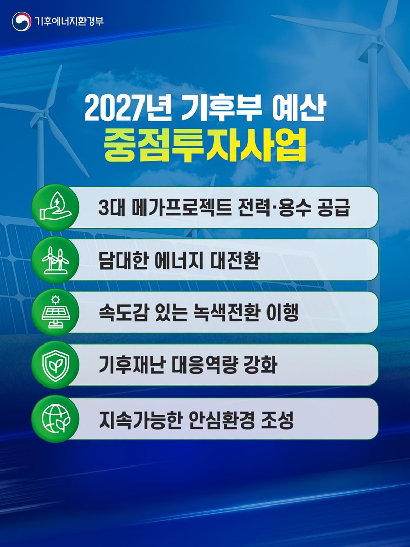 미래성장과 녹색전환을 위한 2027년 기후부 예산안