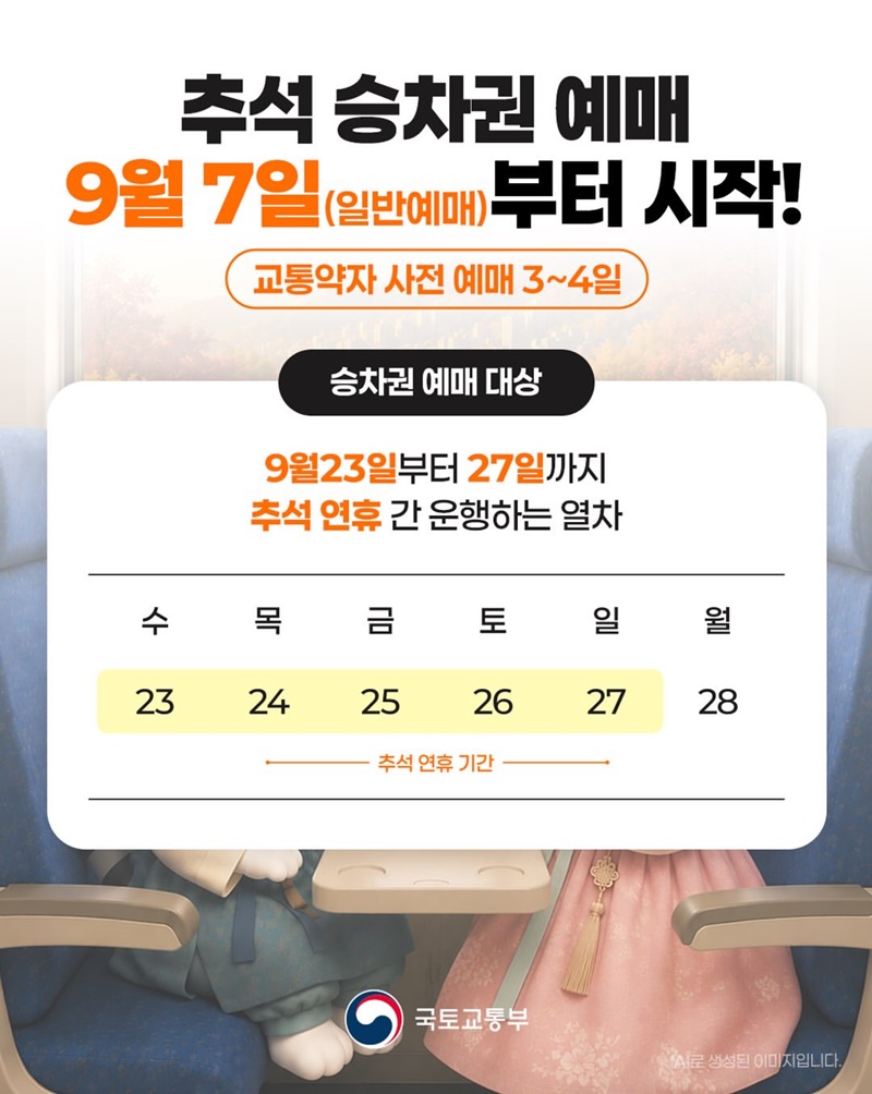 추석 연휴 기차표는 통합된 코레일+앱에서 예매하세요