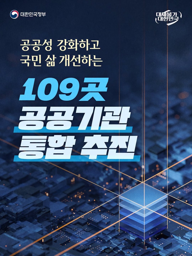공공성 강화하고 국민 삶 개선하는 109곳 공공기관 통합 추진