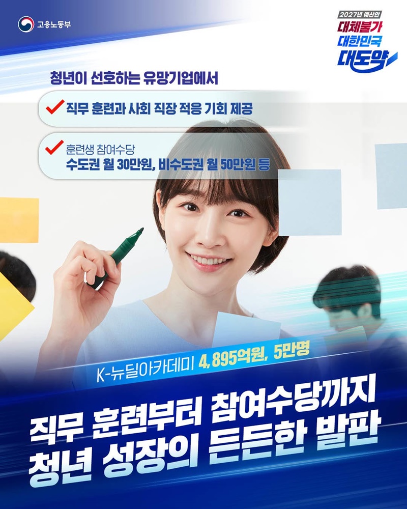 직무 훈련부터 참여수당까지 청년 성장의 든든한 발판 하단내용 참조