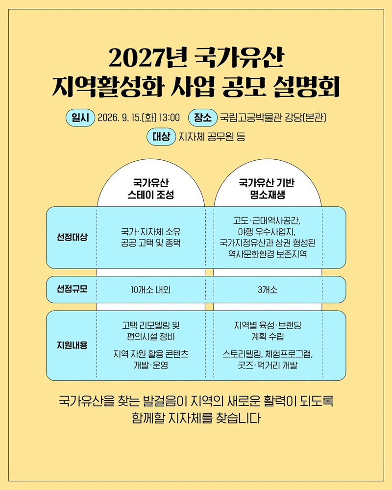 국가유산과 머물고 즐기고 새로운 여행이 시작됩니다