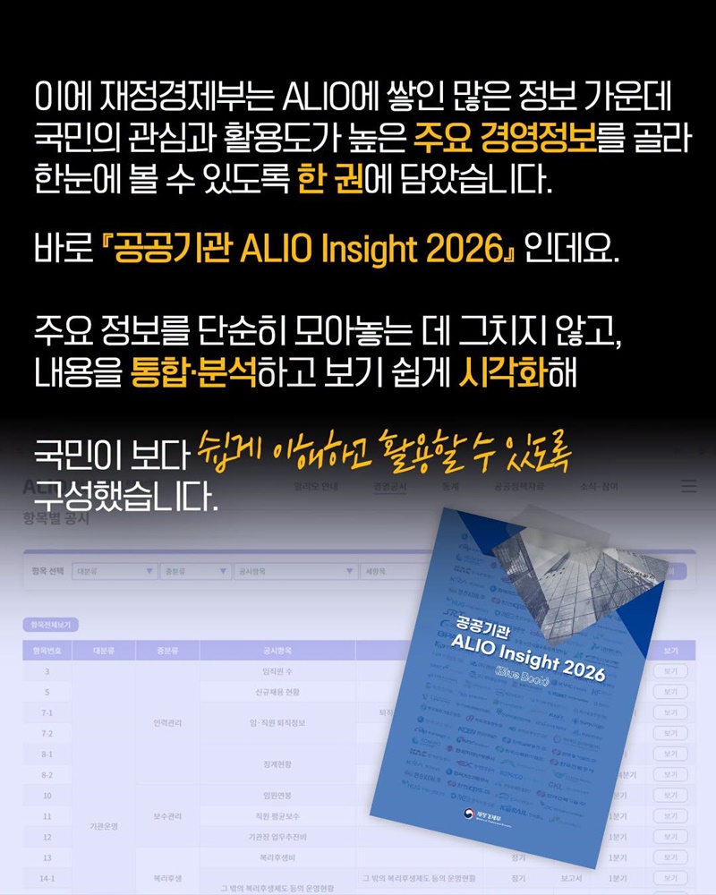 공공기관 경영정보, 한 눈에 쉽고 편리하게 확인하세요!