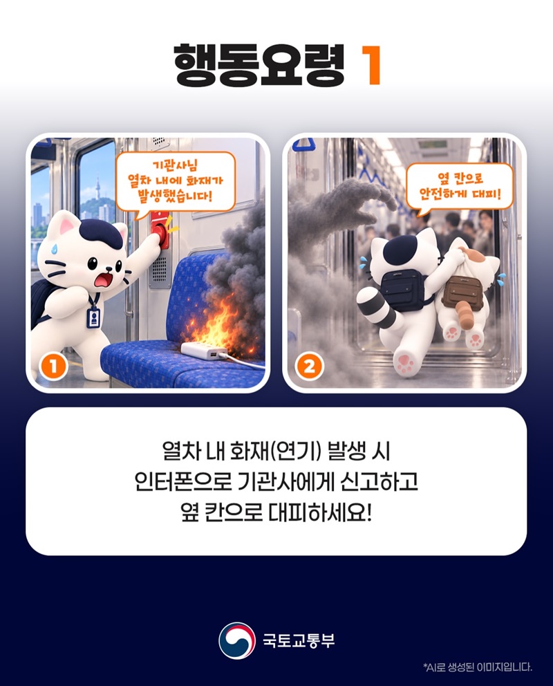 배터리 열폭주로 인한 열차 내 화재 대응, 이렇게 행동하세요!