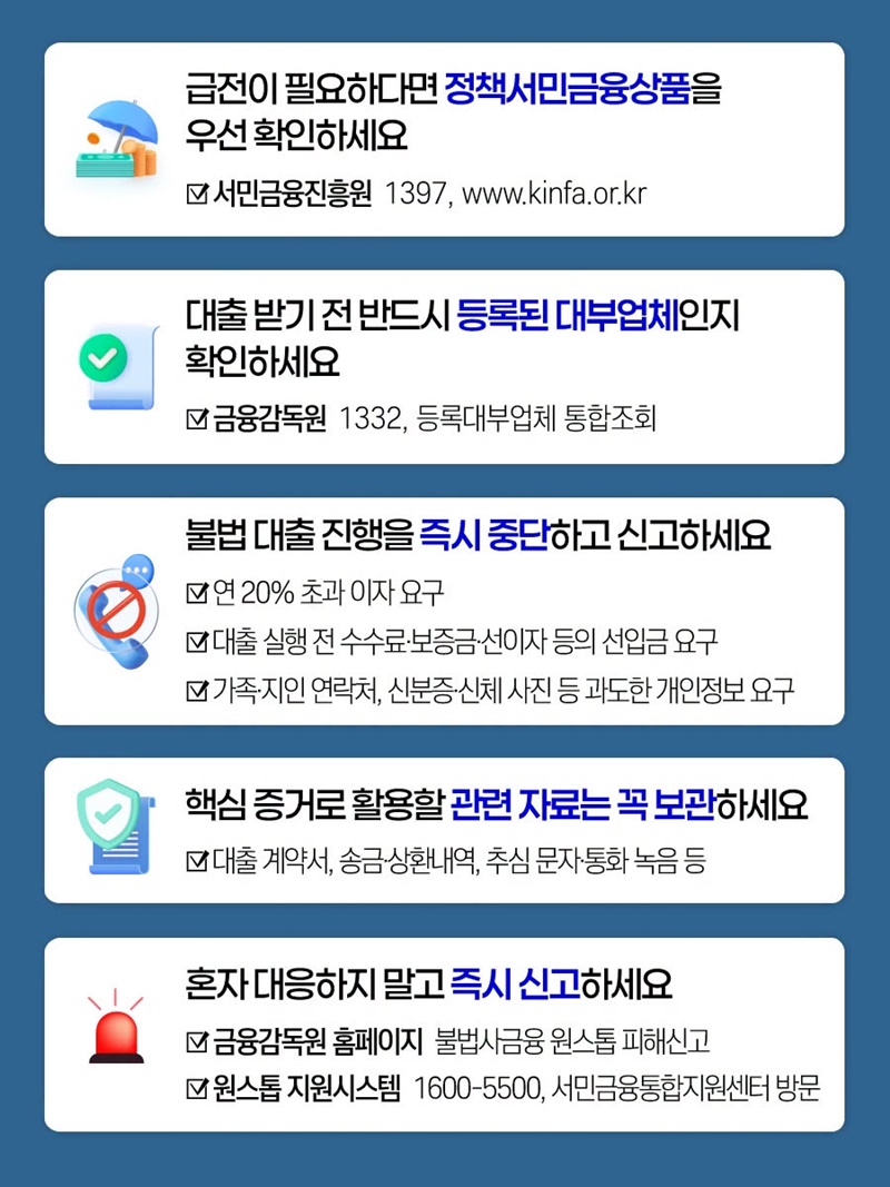 추석 급전을 노린 불법사금융 주의!