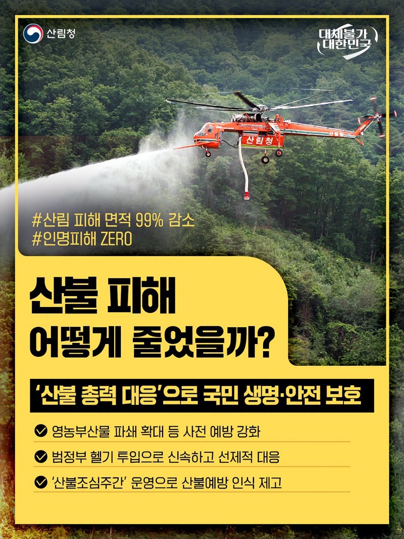 '산불 총력 대응'으로 국민 생명&middot;안전 보호 하단내용 참조