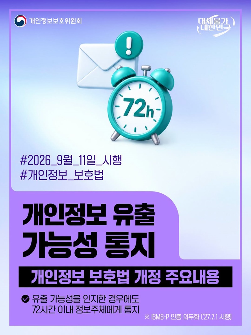개인정보 유출 가능성 통지