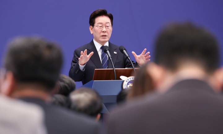 이재명 대통령이 18일 청와대 영빈관에서 열린 현안 기자회견에서 발언하고 있다. 2026.9.18 (ⓒ뉴스1, 청와대통신사진기자단, 무단 전재-재배포 금지)