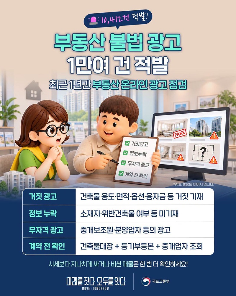 부동산 불법 광고, 1만여 건 적발 하단내용 참조