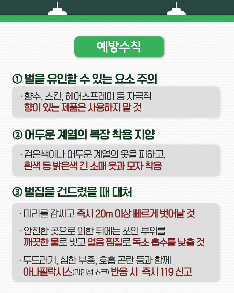 다가오는 추석 명절, 벌 쏘임 사고 예방