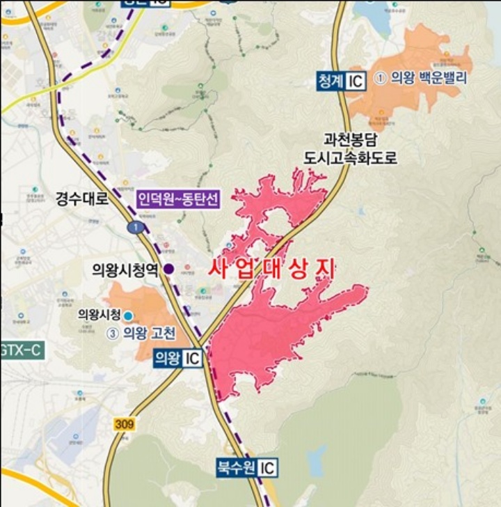 의왕오전왕곡 지구 위치도 (국토교통부 제공)