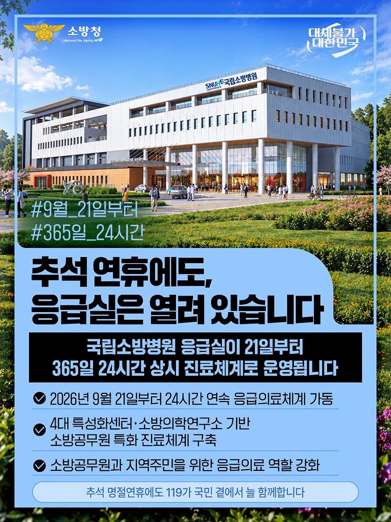 추석 연휴에도, 응급실은 열려 있습니다 하단내용 참조